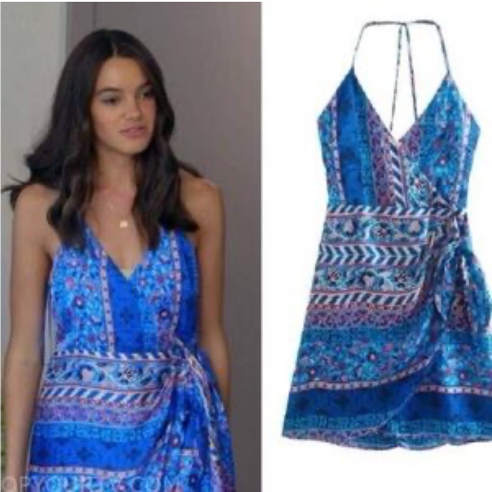 NWT ZARA SATIN EFFECT PRINT WRAP MINI DRESS MULTICOLORED Med